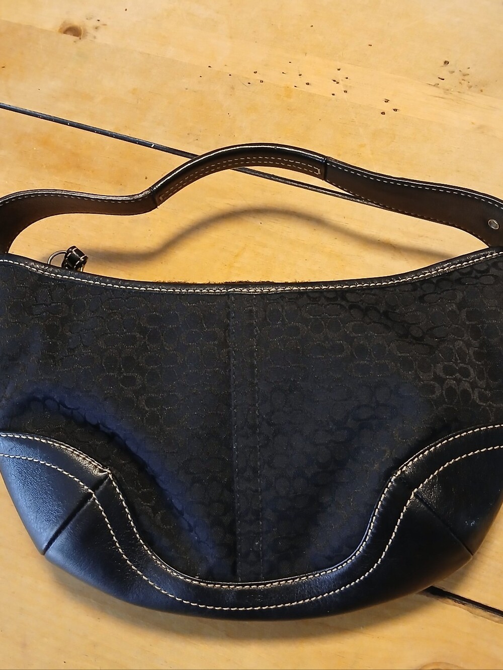 Vintage Coach Soho Mini Signature Hobo Bag Black Y2K 6351